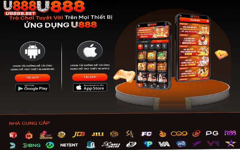 Thao tác tải app U888 trên điện thoại di động